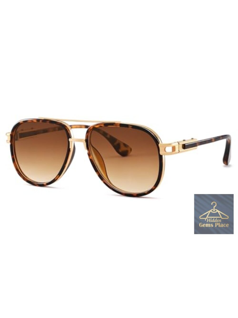 Oversized Aviator Sunglasses for Women Metal Double Bridge Gradient Lens UV400